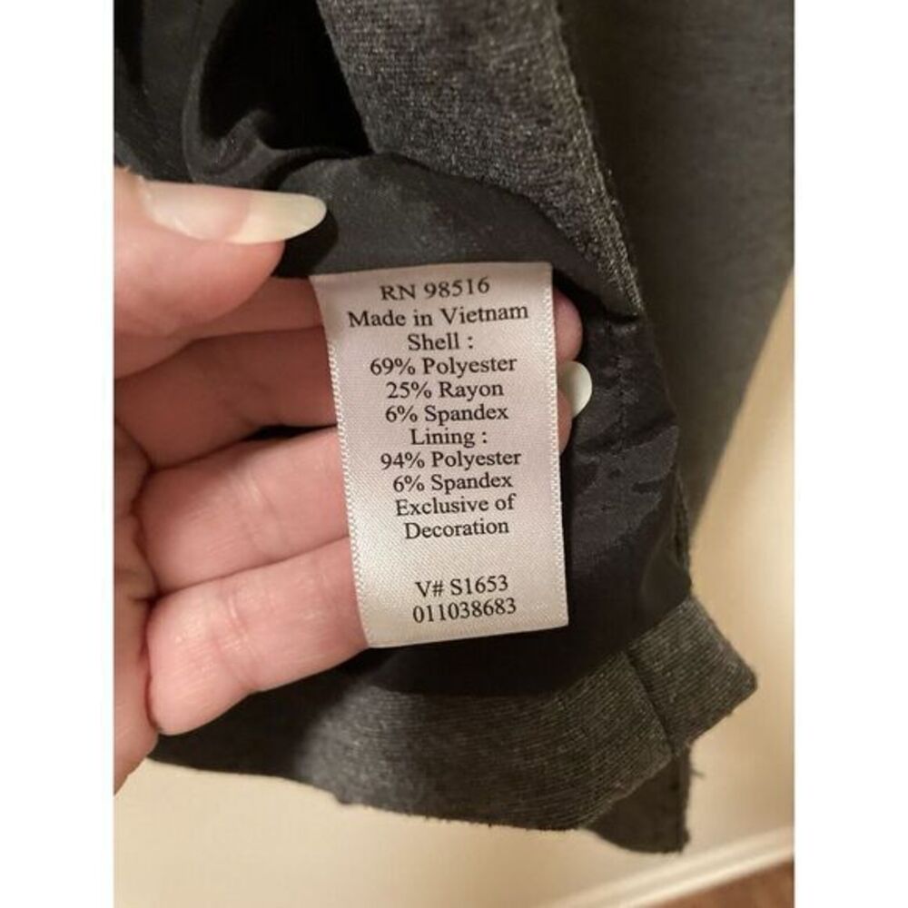 Coldwater Creek Gray Blazer Jacket Sz 8 Black Lace Ruffles Goth Dark Academia - Picture 9 of 10